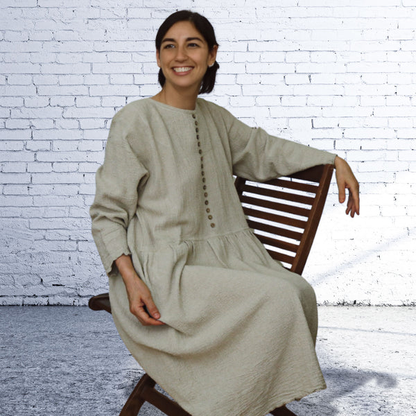 Women's hemp dress with pockets. Women's tunic made of natural fabric.